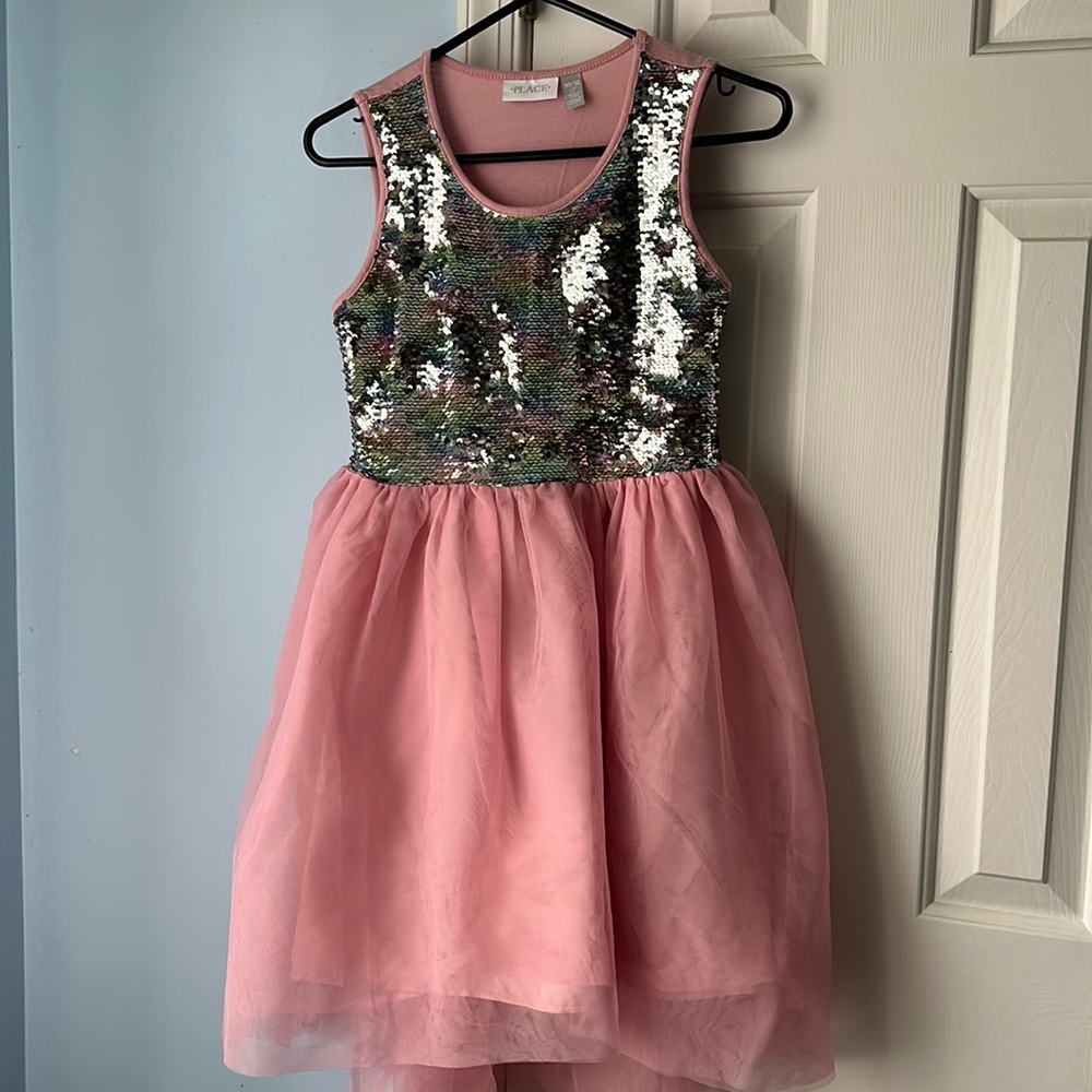 The Children’s Place Pink Party HiLow Tulle Dress Sz 10/12